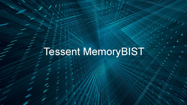 Tessent MemoryBIST printed over an abstract background.