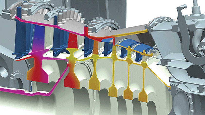 Visual of Simcenter 3D streamlines multiphysics simulation.
