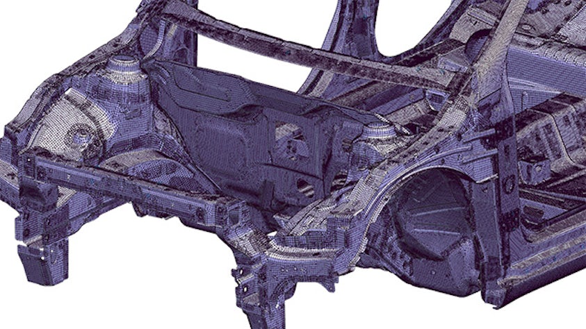 3D image of a van body frame