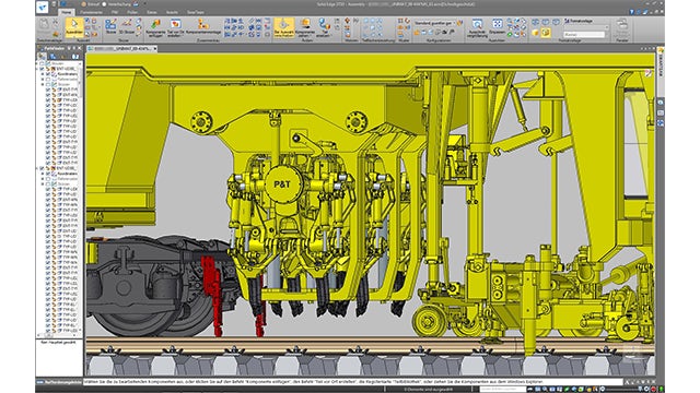 Using Solid Edge for design and engineering work, Plasser & Theurer engineers create modular designs with more than 100 configuration options and over 35,000 parts per machine.