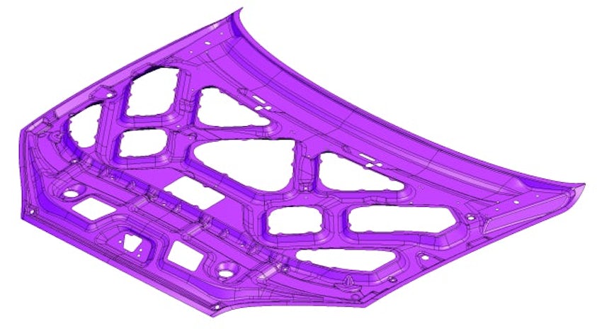 Visual of stamping die design.