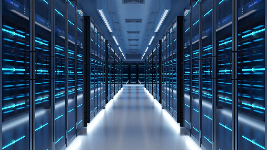 computer data center hallway
