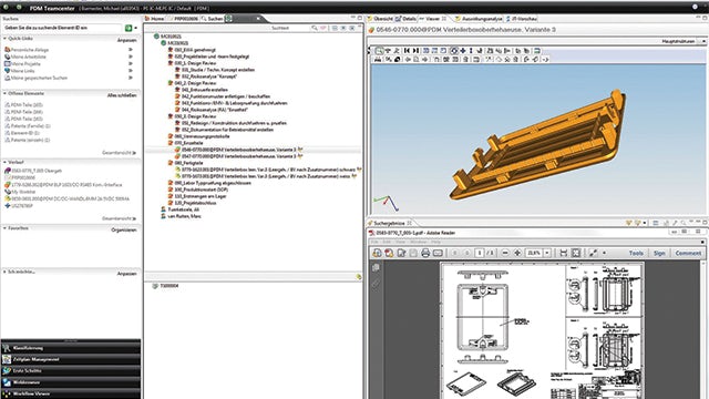 Product-engineering projects managed with Teamcenter.