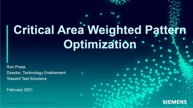 Ron Press, Technology Enablement Director at Siemens EDA, explains how to use critical-area based pattern optimization to get the most out of defect-oriented test and advanced fault models. 