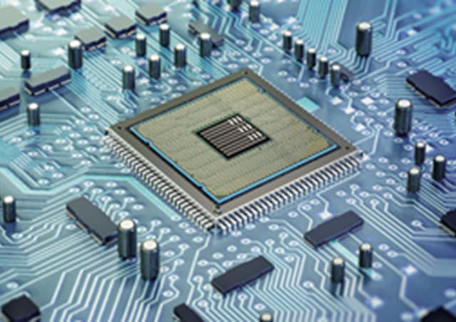 chip surrounded by external circuitry | The Calibre LFD tool captures a design’s response to manufacturing effects, empowering engineers to identify and fix yield issues before tape-out.
