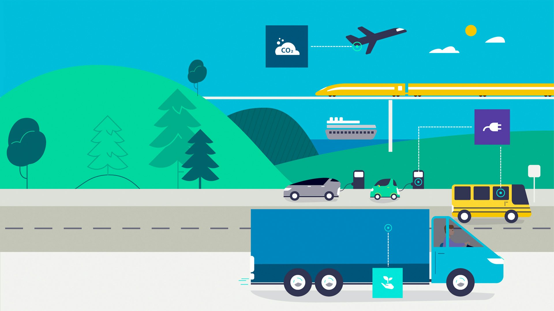 Infographics represent a sustainable world.