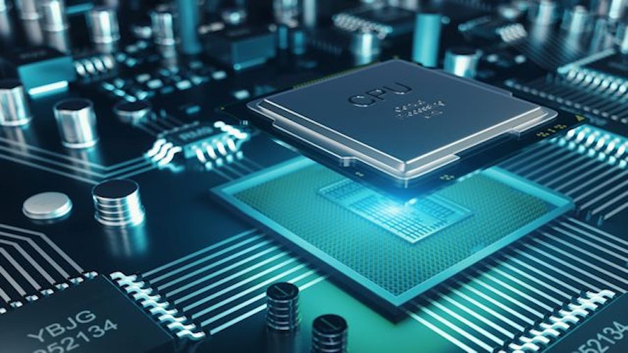 An electronics thermal design sensitive CPU component is placed on a printed circuit board assembly