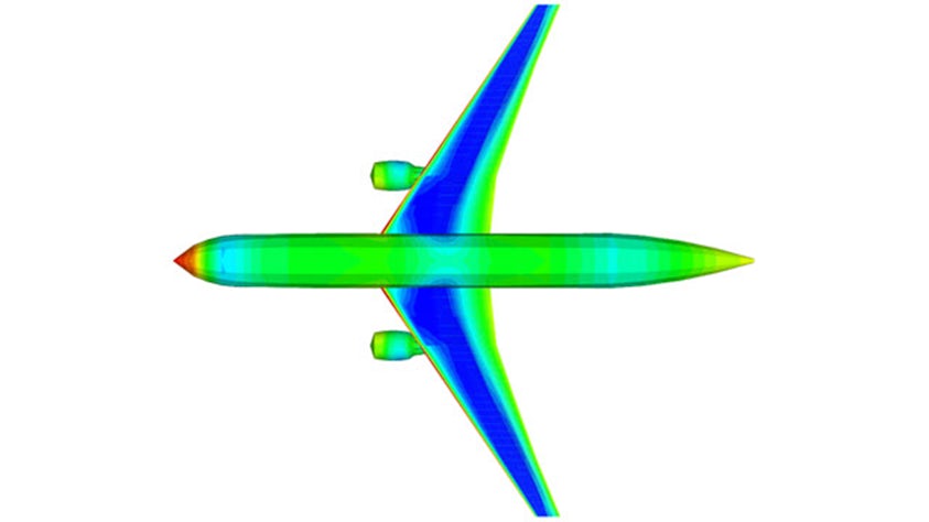 Simcenter Zonaのオイラー非定常空力弾性ソルバーを使用した双発機のフラッター解析