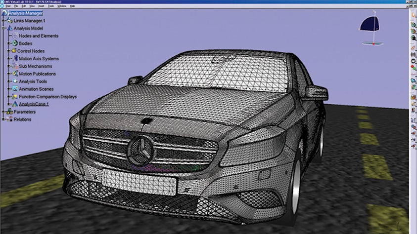 Simulating ride comfort while driving on different road surfaces with Simcenter 3D for motion simulation software.