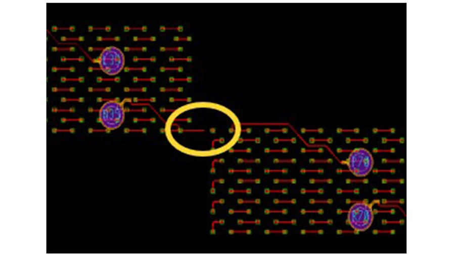 Assembly design kits provide standardized verification of 2.5/3D IC packages | screenshot showing detected open between dies