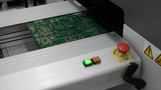 Smart connectivity electronics running through a machine.
