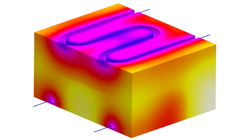 Thermal conduction heat transfer graphic from the Simcenter software.