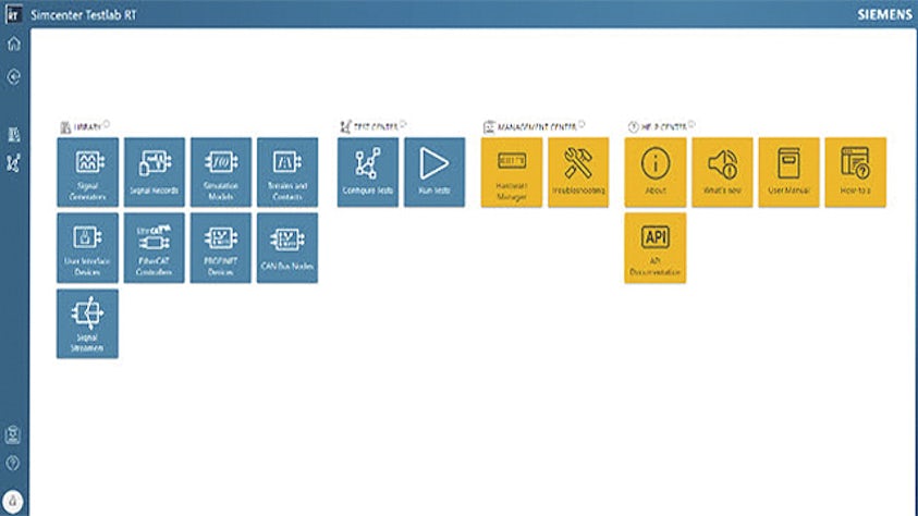 Simcenter Testlab RT software interface.